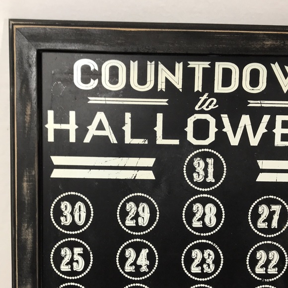 Halloween Wooden Distressed Frame Caulk Countdown Board Calendar W/Caulk - Picture 3 of 10